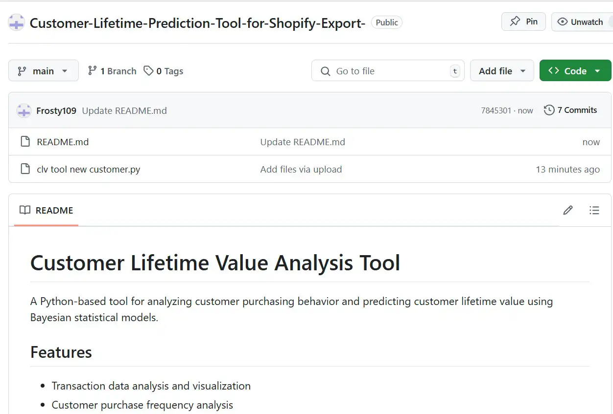 Customer Lifetime Value Prediction Tool Image